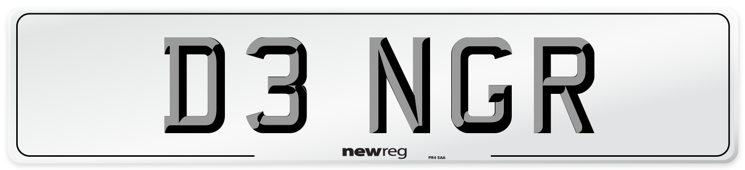D3 NGR Number Plate from New Reg